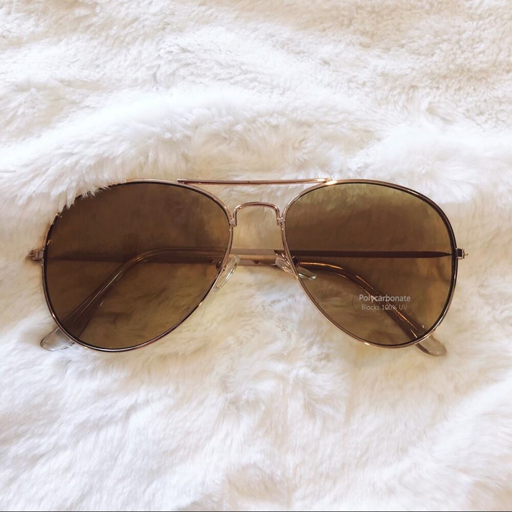 Georgia Light Brown Aviator Sunglasses